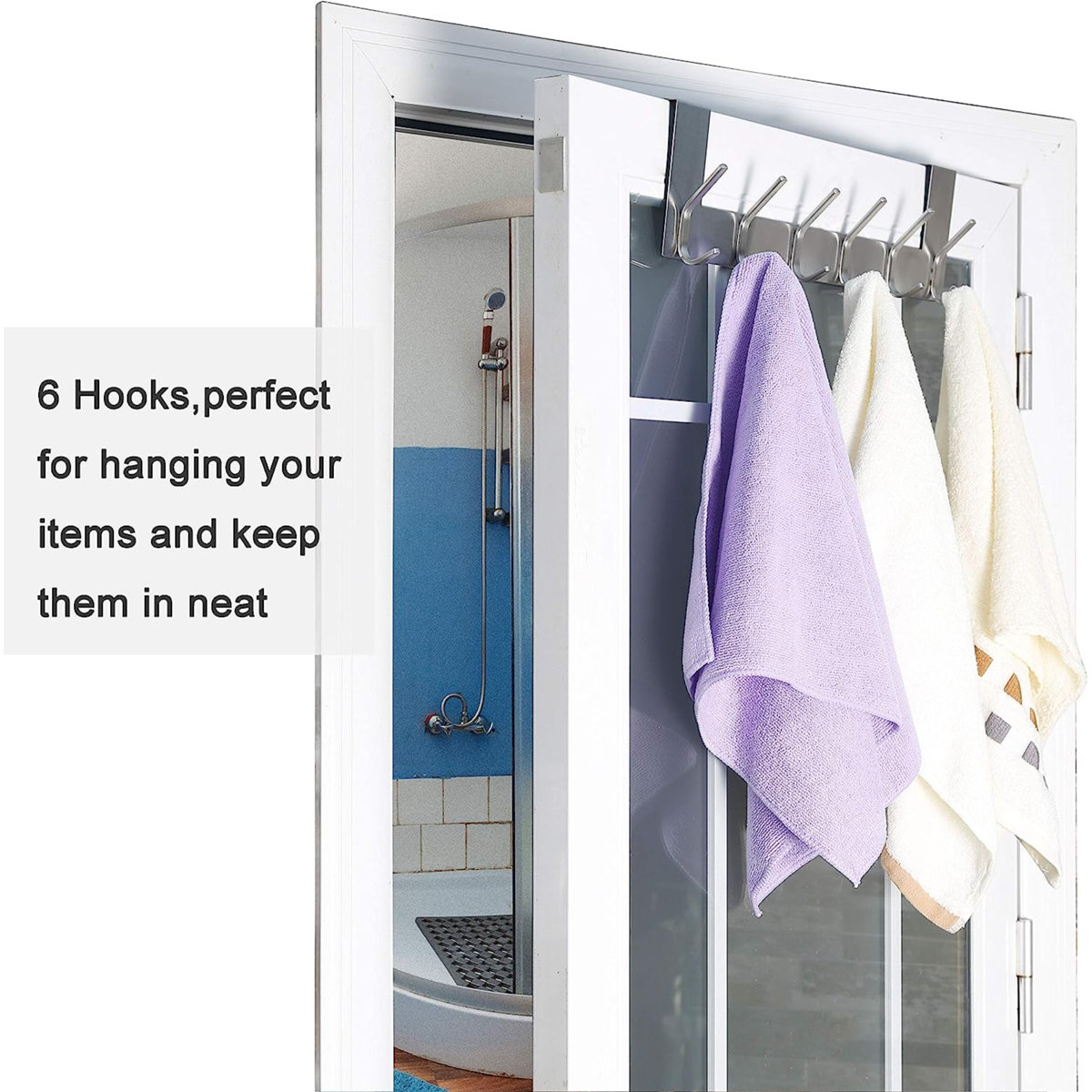 Berget Metal Over-the-Door 6 - Hook Wall Mounted Coat Rack